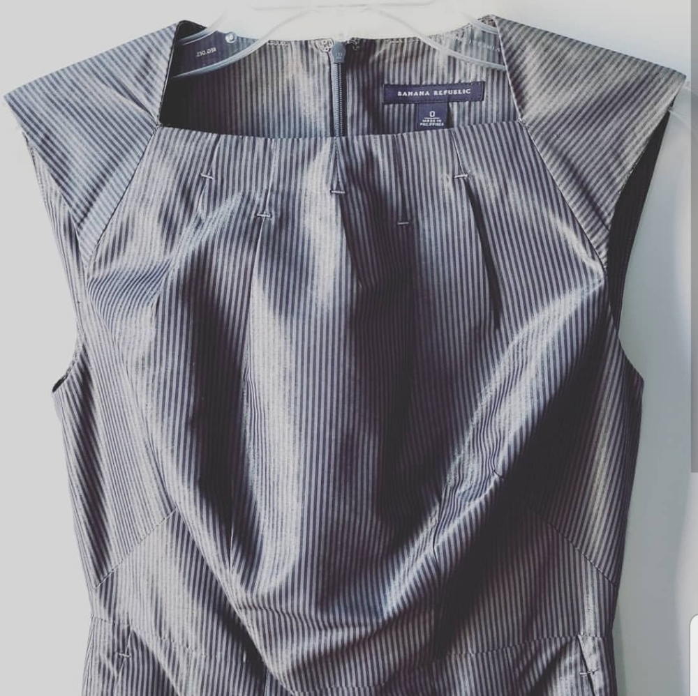 Banana Republic 60s Metallic Dress - Gray 0